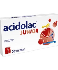 Acidolac Junior, dla dzieci od 3 lat, smak truskawkowy, 20 misio-tabletek