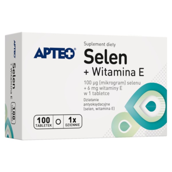 Selen + Witamina E, 100 tabletek, Apteo