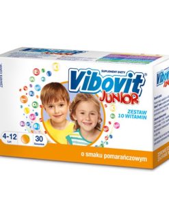 Vibovit Junior, dla dzieci w wieku od 4 do 12 lat, smak pomarańczowy, 30 saszetek