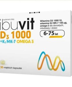 Ibuvit D3 1000 + K2 MK-7 Omega 3, dla dzieci powyżej 6 roku, młodzieży i dorosłych, 30 kapsułek