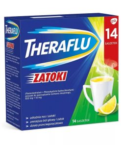 Theraflu Zatoki 650 mg + 10 mg, proszek do sporządzania roztworu doustnego, 14 saszetek