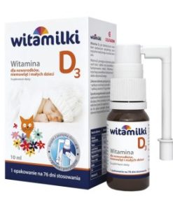 Witamilki Witamina D3 dla noworodków, niemowląt i małych dzieci, krople z pompką dozującą, 10 ml