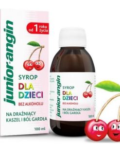 Junior-angin, syrop dla dzieci od 1 roku życia, smak czereśniowy, 100 ml
