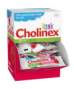 Cholinex Lizak dla dzieci od 3 lat, smak malinowy, 2 sztuki