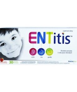 ENTitis dla dzieci powyżej 3 roku życia, smak truskawkowy, 30 pastylek do ssania