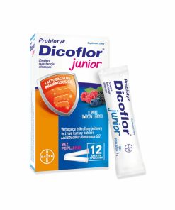 Dicoflor Junior, dla dzieci od 3 roku i dorosłych, smak owoców leśnych, 12 saszetek