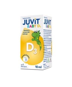 Juvit Baby D3, witamina D3 200 j.m. dla niemowląt od 1 dnia życia, krople, 10 ml