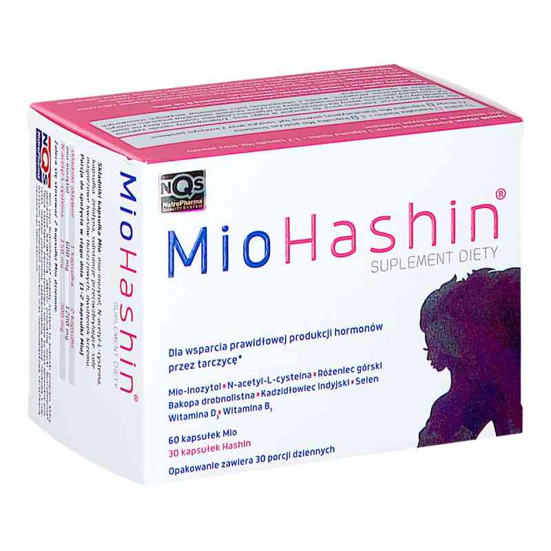 MioHashin, Mio, 60 kapsułek + Hashin, 30 kapsułek do prawidłowego funkcjonowania tarczycy
