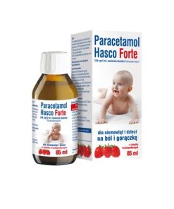 Paracetamol Zawiesina Hasco Forte, dla niemowląt i dzieci od urodzenia, smak truskawkowy, 85 ml