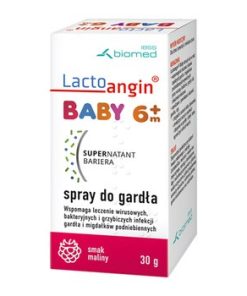 Lactoangin Baby, spray do gardła, smak malinowy, powyżej 6 miesiąca, 30 g