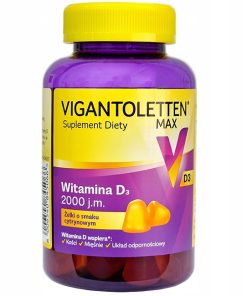 Vigantoletten Max, witamina D3 2000 j.m., żelki o smaku cytrynowym, 60 sztuk