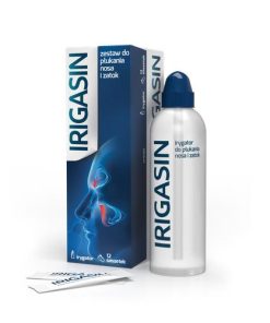Irigasin, zestaw do płukania nosa i zatok, irygator + 12 saszetek