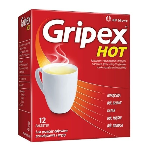 Gripex Hot 650 mg , 12 saszetek
