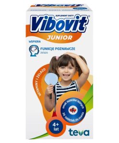 Vibovit Junior Witaminy i żelazo, dla dzieci po 4 roku życia, smak owoców leśnych, 30 tabletek