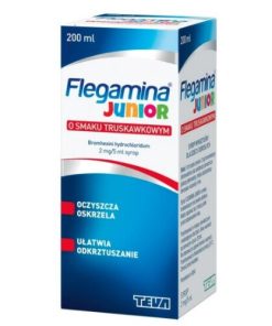 Flegamina Junior 2mg / 5ml o smaku truskawkowym syrop, 200 ml