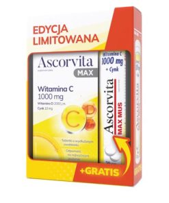 Ascorvita Max 30 tabletek powlekanych MRS + Ascorvita Max Mus, 20 tabletek musujących gratis