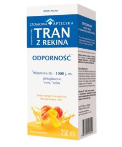 Tran z Rekina, dla dzieci powyżej 3 lat i dorosłych, smak mango i brzoskwini, 250 ml