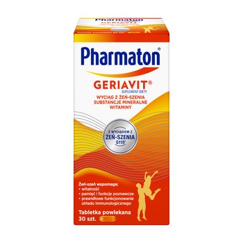 Pharmaton Geriavit, 30 tabletek z żeń-szenia