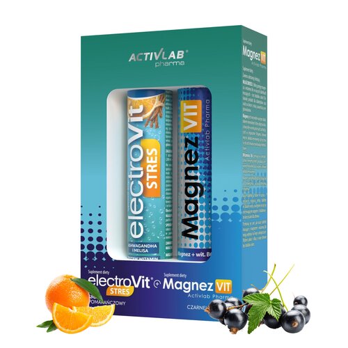 Zestaw ElectroVit Stres pomarańczowy, 20tabl. + MagnezVIT czerwona porzeczka, 20tabl.